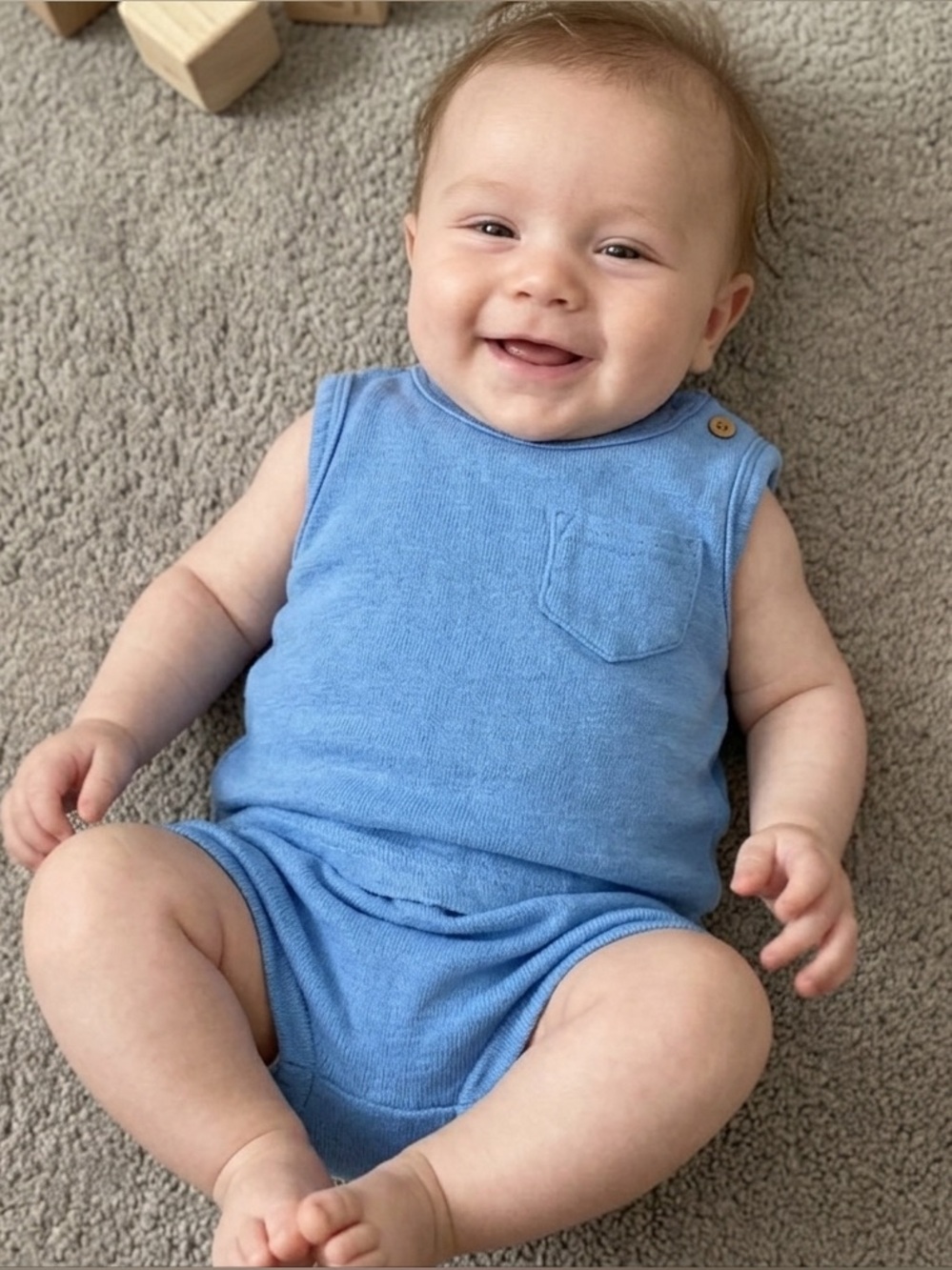 ✨Carter's Blue Terry Cloth Tank and Shorts Set